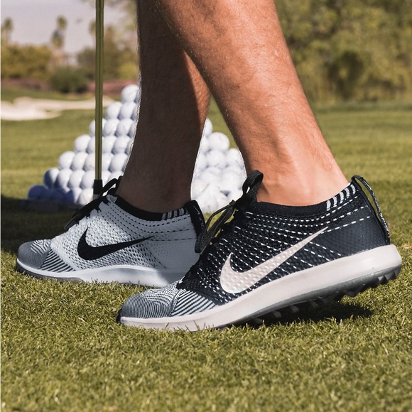 nike mens flyknit racer spikeless golf shoes